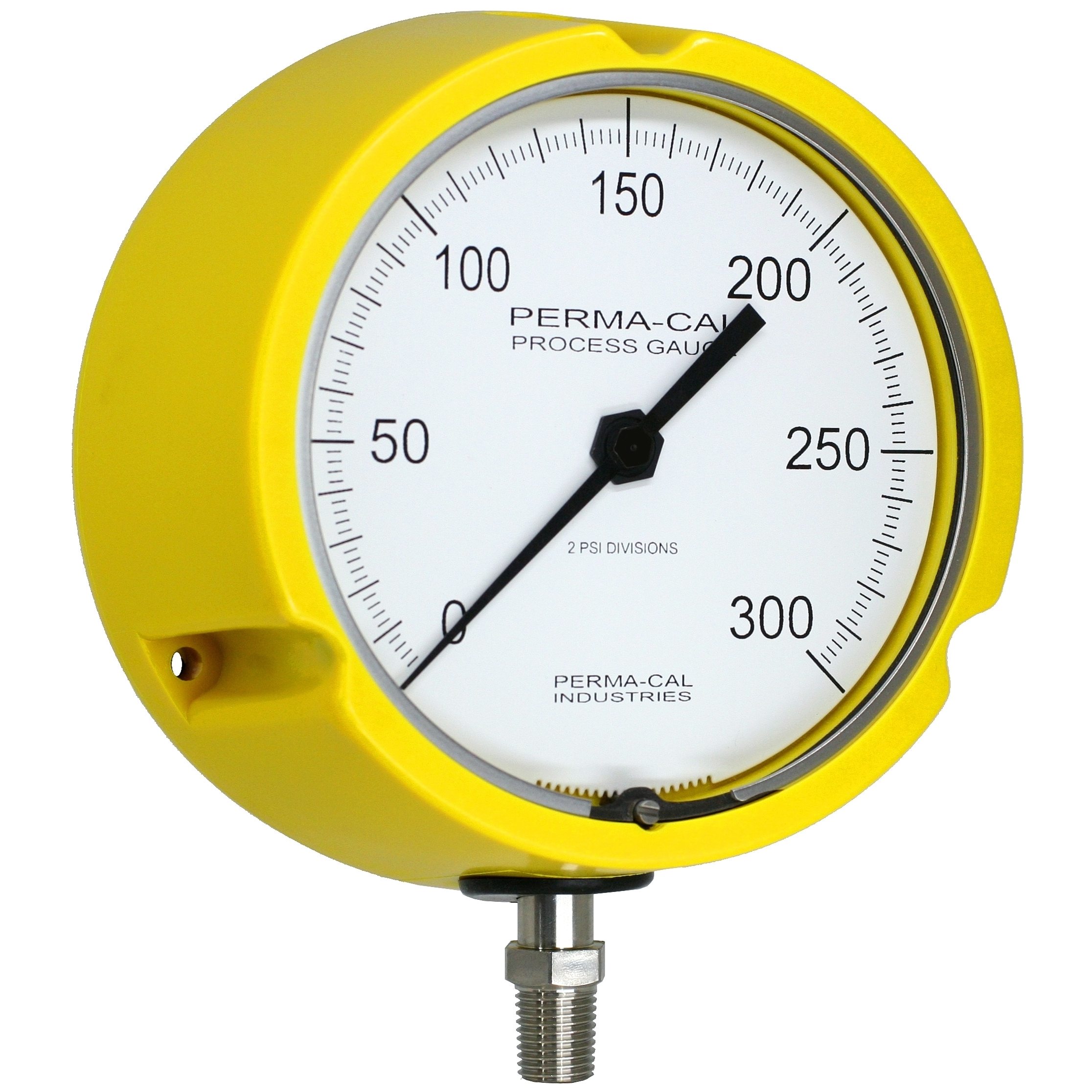10 PSI Divisions 0-1500 Psi Details about   Perma-Cal Process Gauge 121TID12Y23 Yellow 